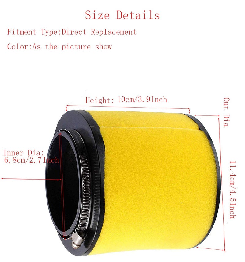 BOOTOP PIN TRX350 Air Filter Compatible for Honda Rancher TRX350FE TRX350FM TRX350TE TRX350TM 2000 2001 2002 2003 2004 2005 2006 Replace 17254-HN5-670 with Oil Filter Spark Plug - Image 3